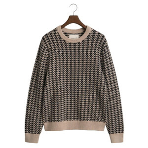 GANT Two-Tone Textured Crew Neck Sweater